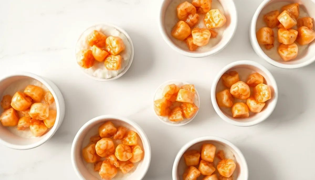 Portions de crevettes cuites adaptées à chaque âge de bébé, de la purée aux morceaux fondants