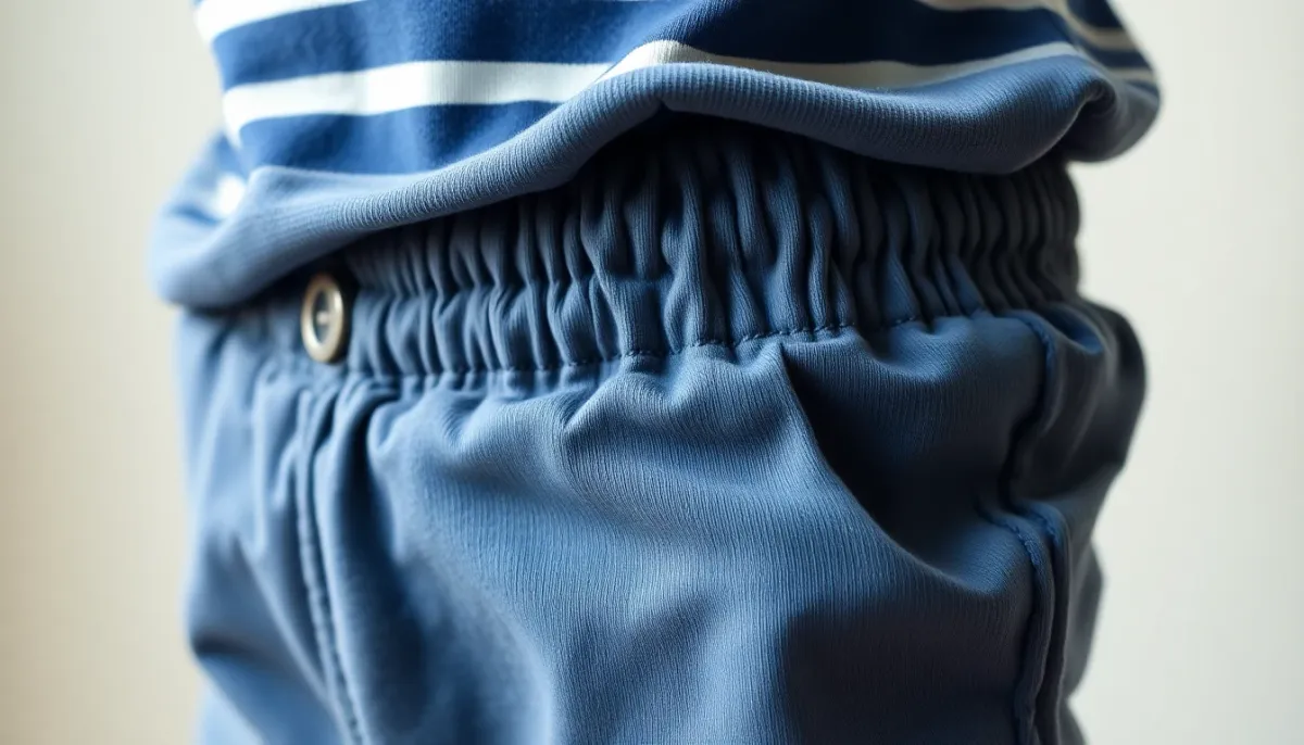 Détails de vêtements pour enfants montrant les fermetures pratiques et les matières confortables