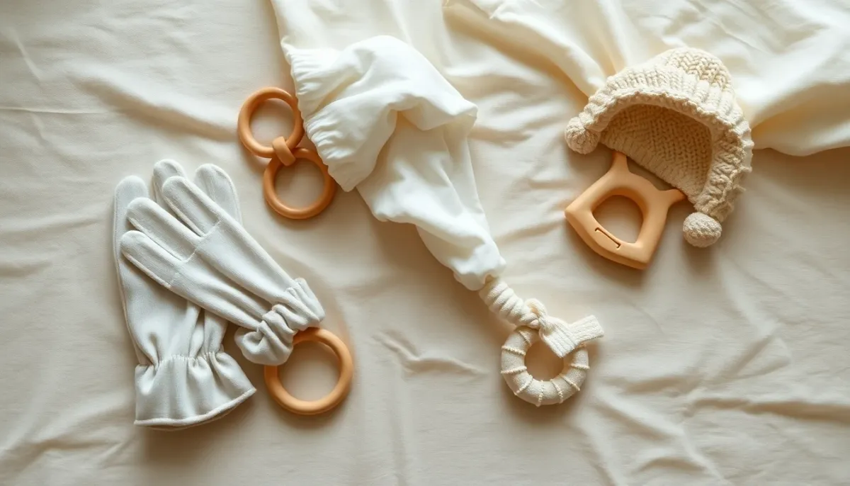 Arrangement de solutions pratiques pour le tirage de cheveux : gants de soie, bonnet et anneau de dentition
