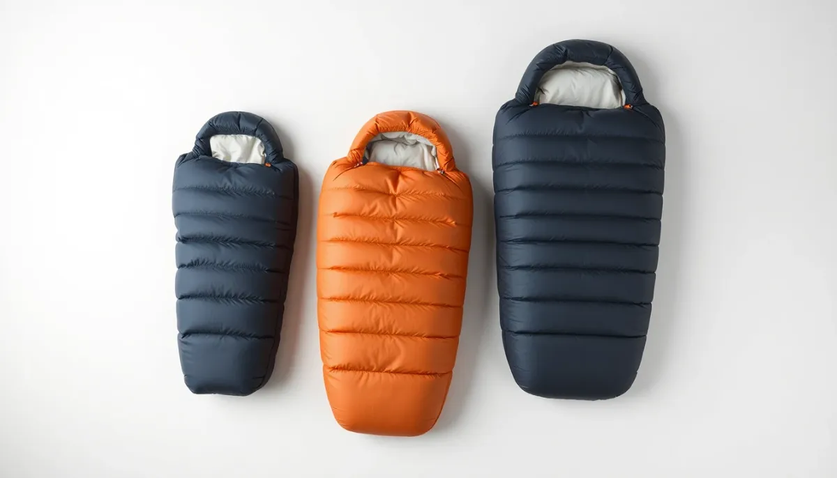 Trois gigoteuses de tailles différentes (65-70 cm, 85-90 cm, 105-110 cm) montrant l'évolution selon l'âge