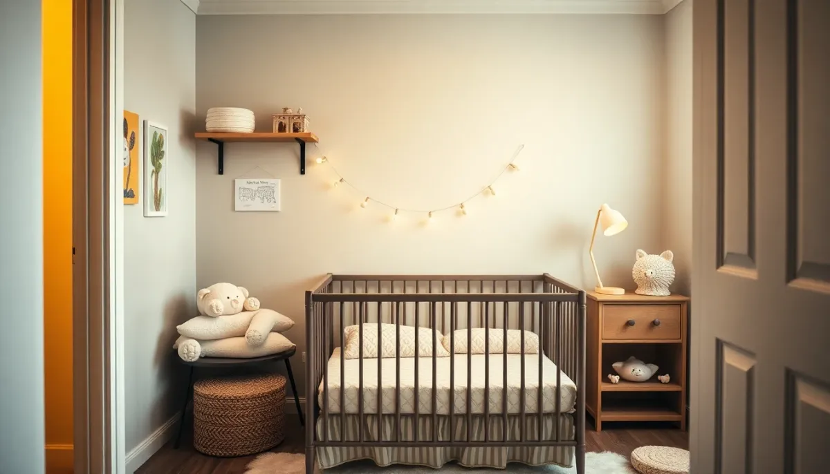 Chambre de bébé bien organisée avec environnement de sommeil optimal et température contrôlée