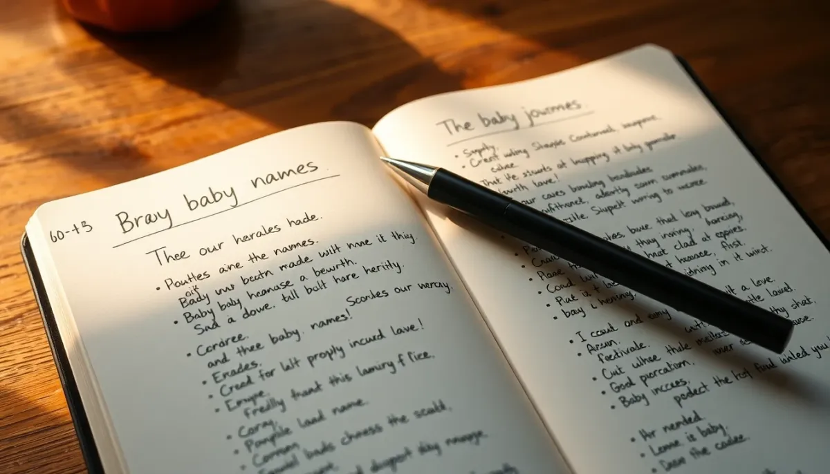 Journal personnel avec notes et réflexions sur le choix d'un prénom algérien
