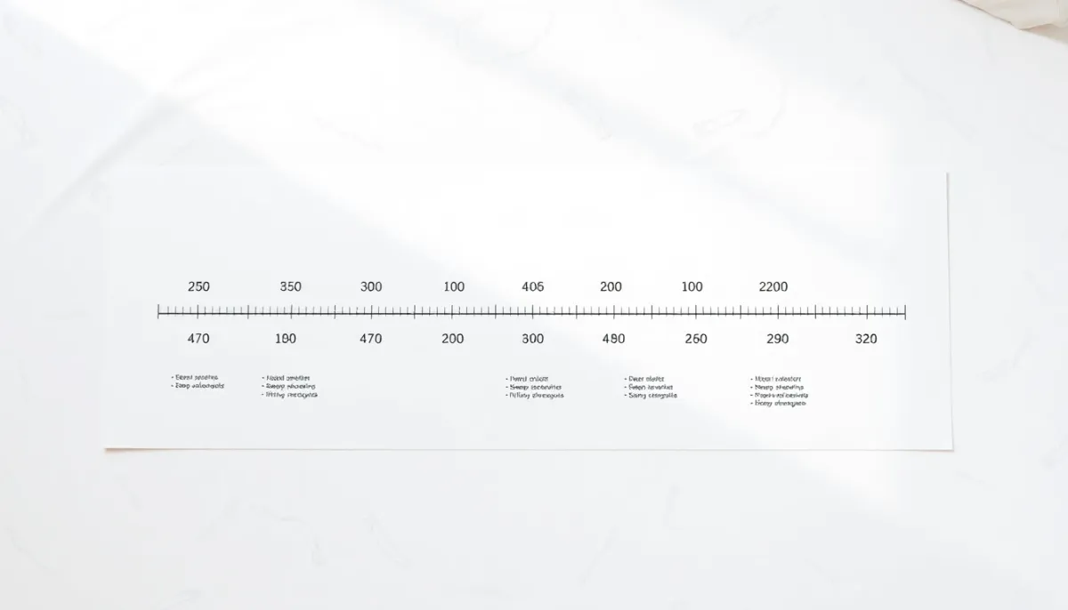 Vue de dessus d'une représentation visuelle montrant l'évolution des siestes selon l'âge de l'enfant