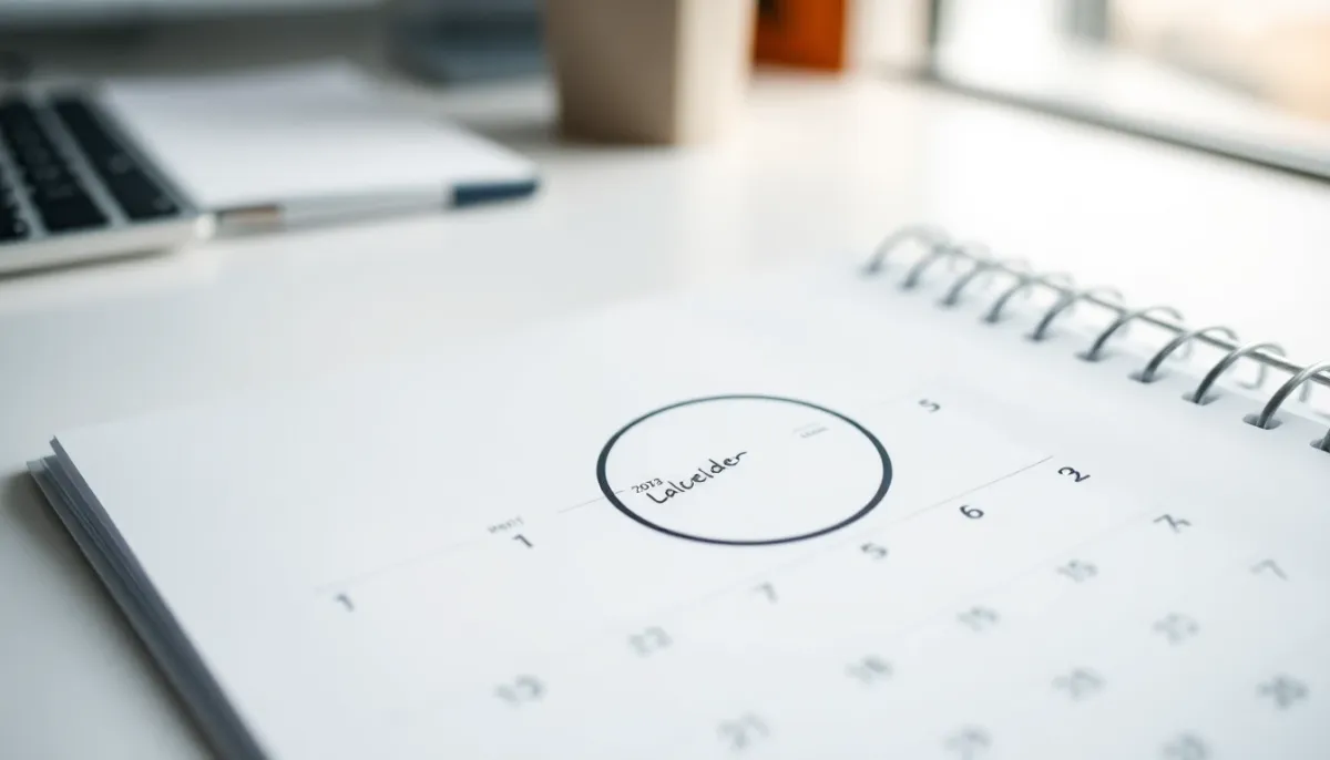 Gros plan d'un calendrier avec date marquée pour suivre les cycles menstruels