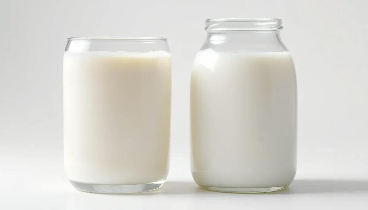 Comparaison visuelle entre lait cru et lait pasteurisé pour la sécurité alimentaire
