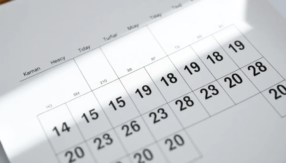 Calendrier affichant un cycle menstruel régulier de 28 jours sous pilule contraceptive